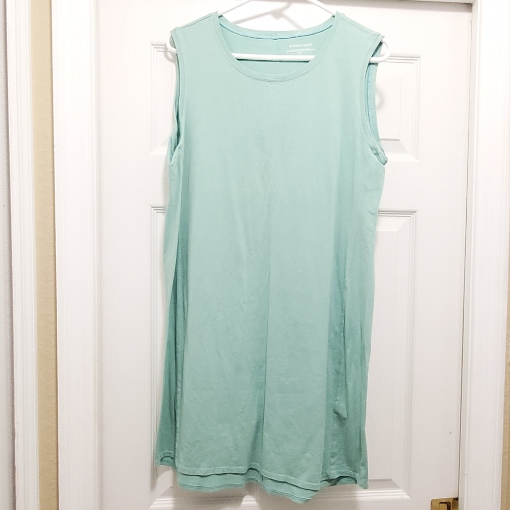 Eileen Fisher Cotton Stretch Jersey‎ Tank Dress Slim Fit, Knee Length sz M